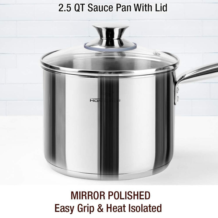 14 Piece Nickel Free Stainless Steel Cookware Set