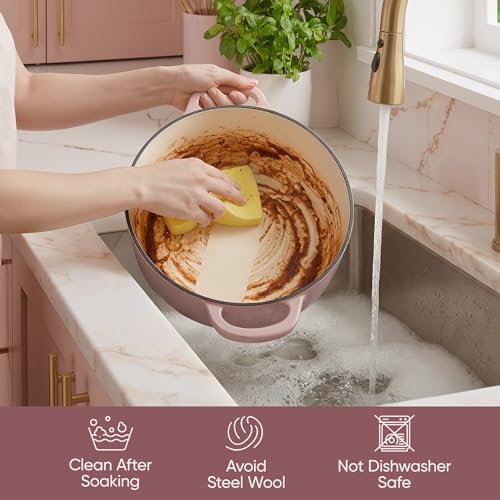4.5 Quart Dutch Oven Pot with Lid (4.5 QT / Pink)