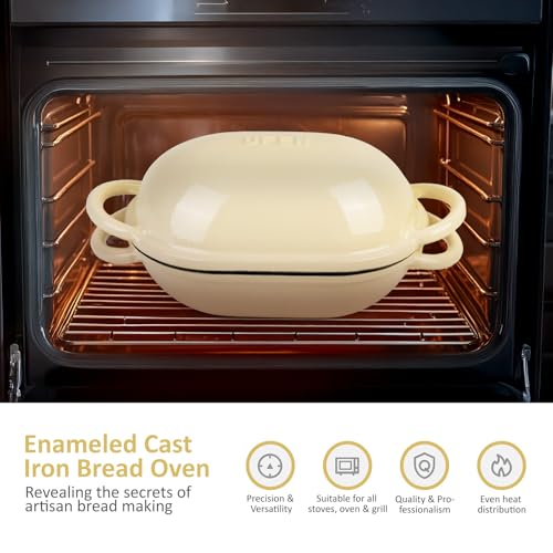 Dutch Oven for Bread Baking (Cream White / 2 QT)