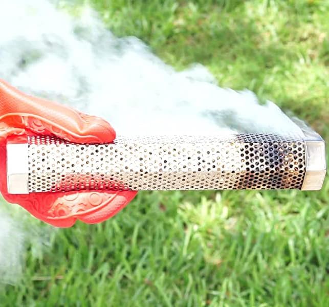 Premium Pellet Smoker Tube 12 inches,5 Hours of Billowing Smoke,for Any Grill or Smoker, Hot or Cold Smoking,Stainless Steel 304,Silicone Basting Brush,Free eBook Grilling Ideas and Recipes