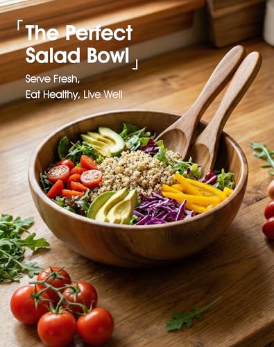 Wooden Salad Bowls Set of 3 (Brown 3 Sizes(set of 3))