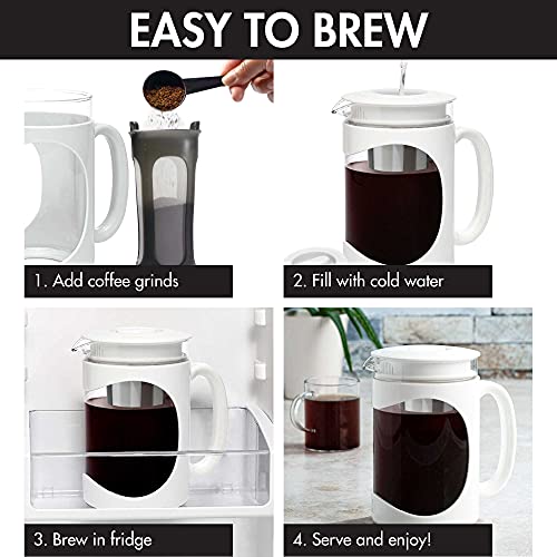 Burke Deluxe Cold Brew Iced Coffee Maker (1.6 Quart / White)