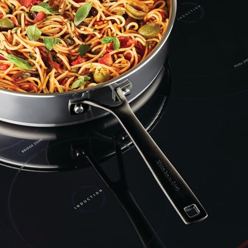 5 Ply Clad Polished Stainless Steel Saute Pan with Lid