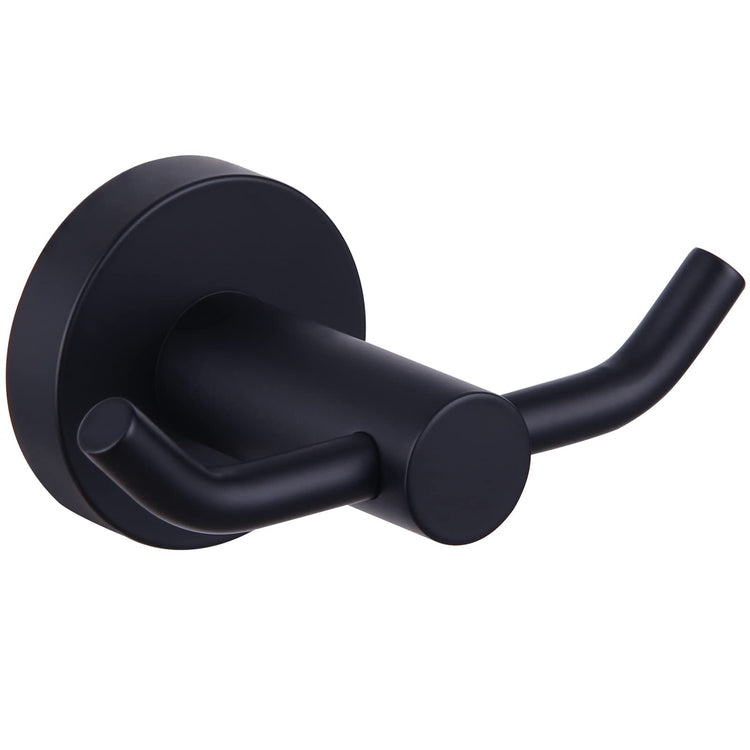 Matte Black Double Towel Hook for Bathroom