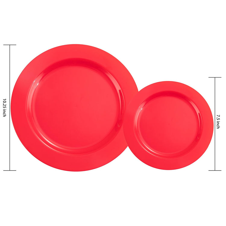 60PCS Red Plastic Plates (60 Count)