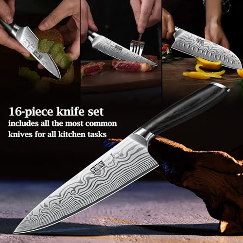 16 Piece Knife Set with Block (16 Count)