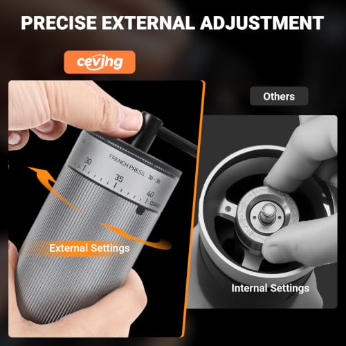 Mini Manual Coffee Grinder With 40 Adjustable Settings (M06 PRO / Steel Burr)