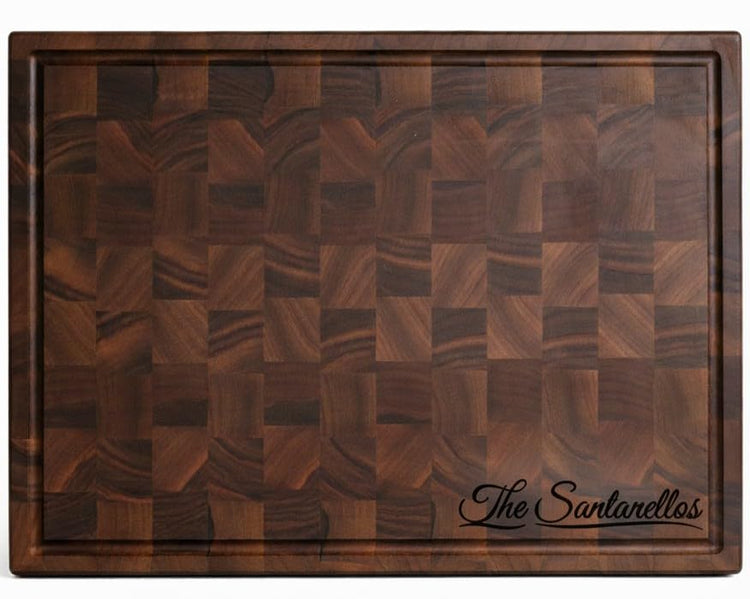 Handmade Personalized Walnut End Grain Cutting Board