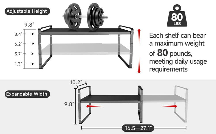 16.5~27.1" Expandable Shelf (16 Count)