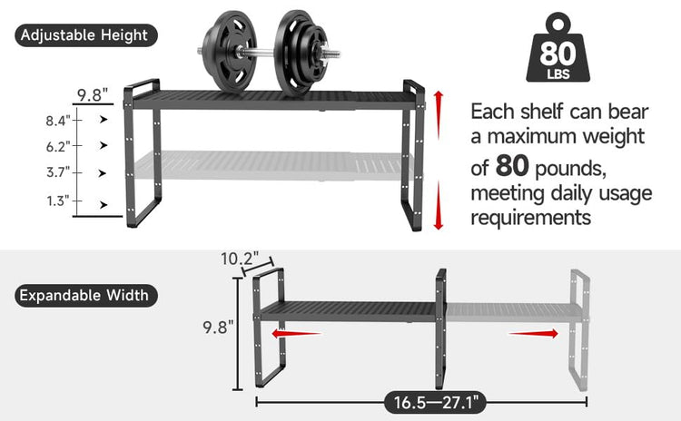 16.5~27.1" Expandable Shelf with Hole (16 Count)