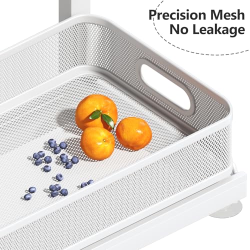 2 Pack Under Sink Storage Organizer with 2 (White / 2 Pack-15.4"Dx11.8"-16.5"H)
