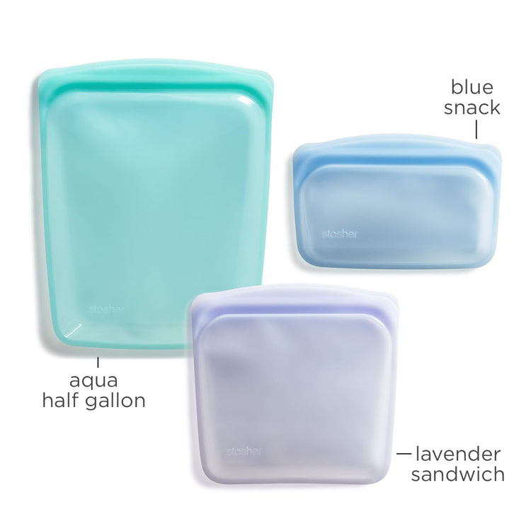 Premium Reusable Silicone Bags and Lunch Bag (3 Count)
