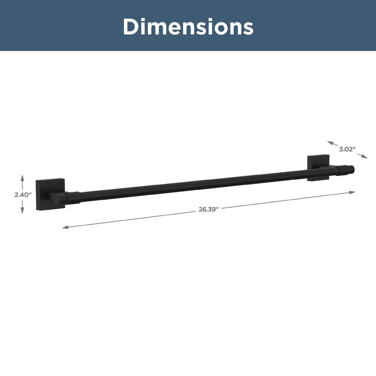 Towel Rack 24 Inch Matte Black Towel Bar for Bathroom