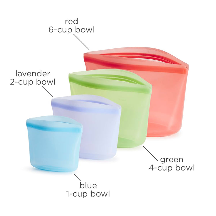 Premium Reusable Silicone Food Storage Bags (4 Count)