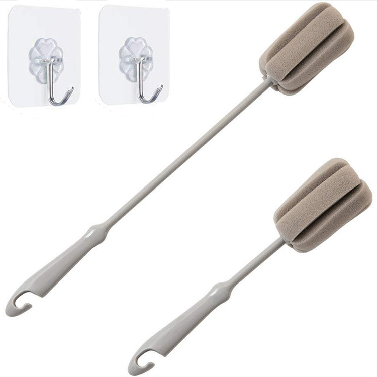 Brush Bottle 2 Pack 1 Long 1 Short Cleaning Brush 2pcs Traceless Hook (4 Count)
