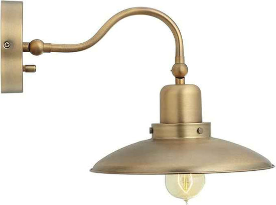 Capital Lighting 634811AD Dewitt Metal Portable Wall Sconce, 1-Light 100 Watts, 18" H x 10" W, Aged Brass