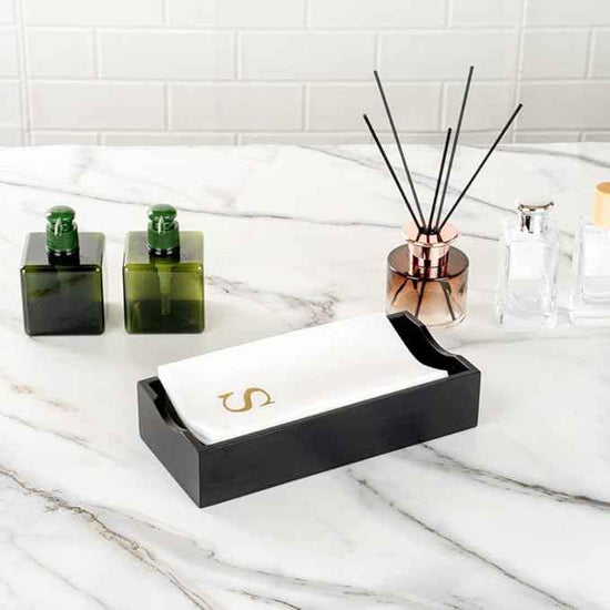 Luxenap 15.8 X 7.9 Inch Linen-Feel Guest Towels, 50 Lettered Hand Towels - Gold Letter 'S', Sans Serif Font, White Paper Dinner Napkins, airlaid, For Restrooms And Tables