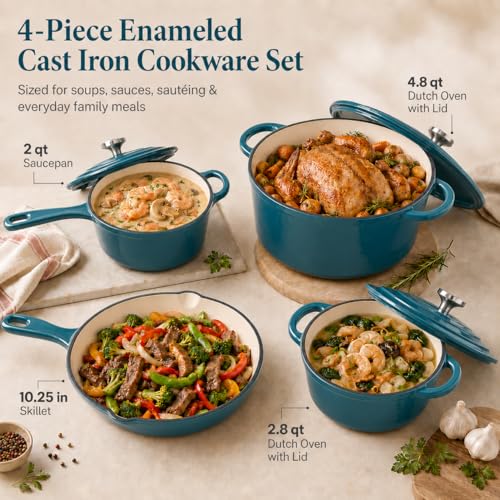 Enameled Cast Iron Cookware Set
