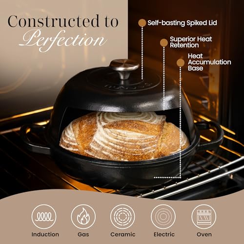 Enamelled Cast Iron Dutch Oven Pot (Black)