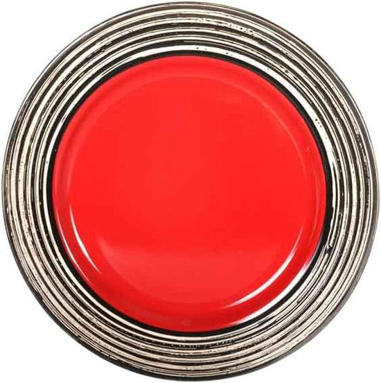 48 Piece Dinnerware Set, Ceramic Plates and Bowls Sets for 8, Microwave and Dishwasher Safe, Handcrafted Tree Bark Series Dish Set, Strawberry/Red