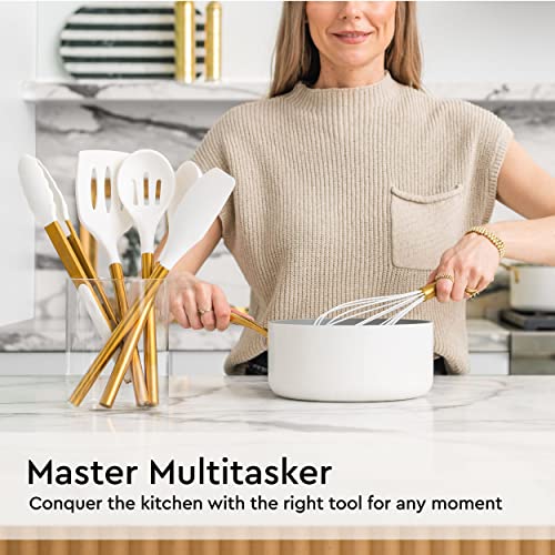 Gold Kitchen Utensils Set (White)