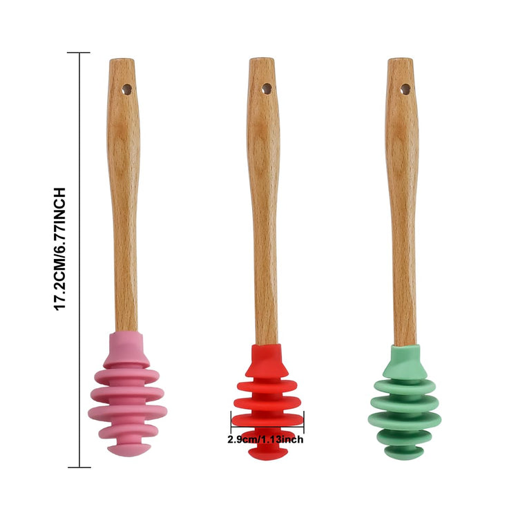 3 Pack Silicone Honey Dipper Sticks