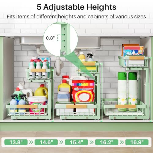 Under Sink Organizer (Green / 2 Pack)