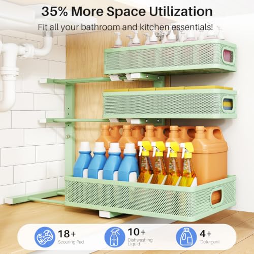 Under Sink Organizer (2-Pack / Green)