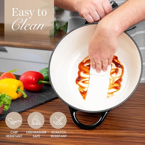 Enamelled Cast Iron Dutch Oven Pot with Lid