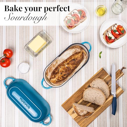 Enamelled Cast Iron Bread Loaf Pot (34cm x 16cm / Light Blue)