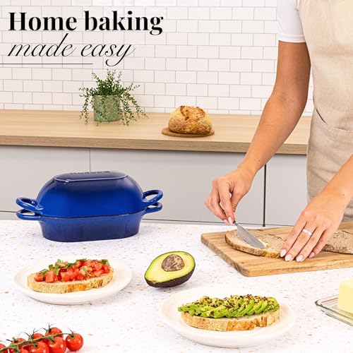 Dutch Oven For Sourdough Bread Baking (24cm x 16cm / Dark Blue)