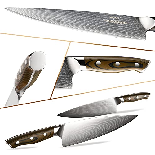 9PCS Damascus Knife Set with Block