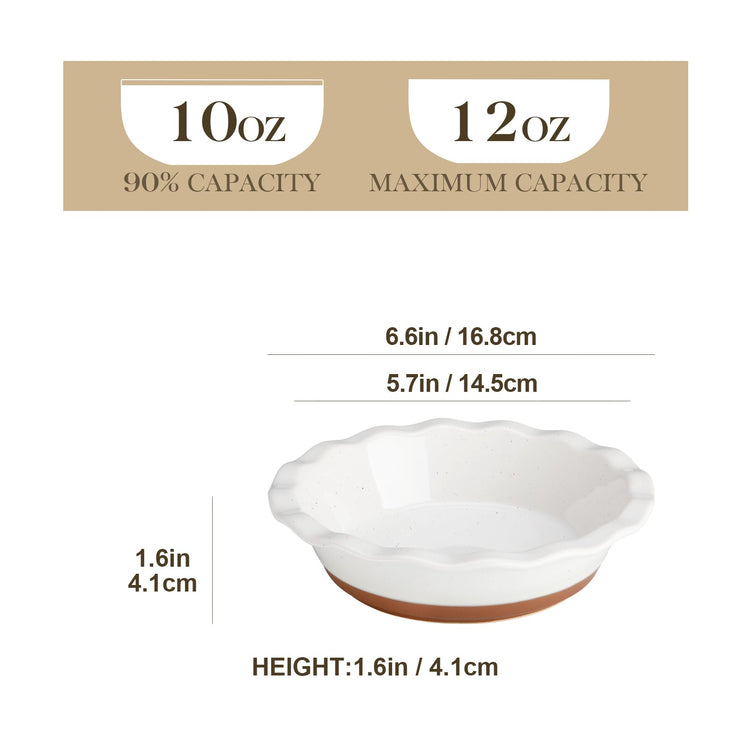 Ceramic Mini Pie Pans Set of 6 (6 Count)