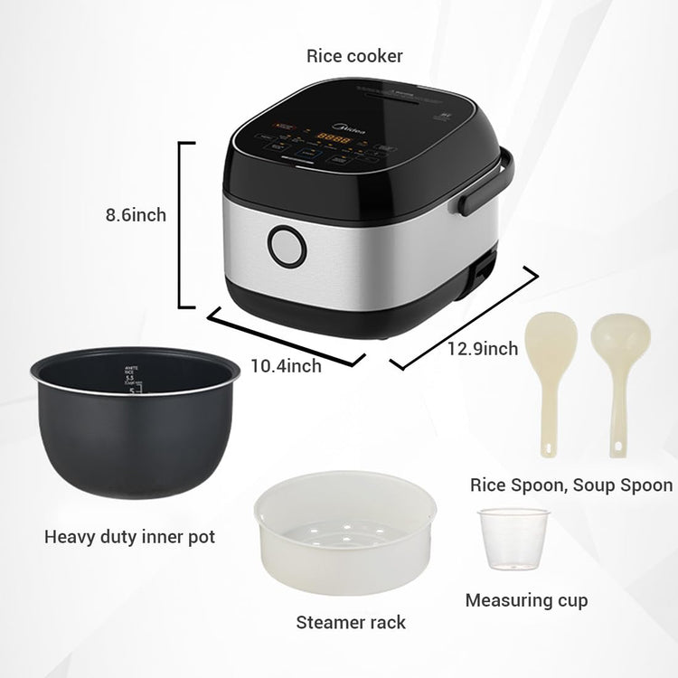 3L Rice Cooker with Steamer Basket