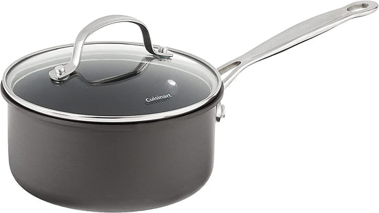 Cuisinart Chef's Classic Nonstick Hard-Anodized 1.5-Quart Saucepan with Lid, Black - Nestoria