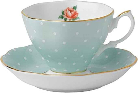 Royal Albert Polka Rose Teacup & Saucer Set