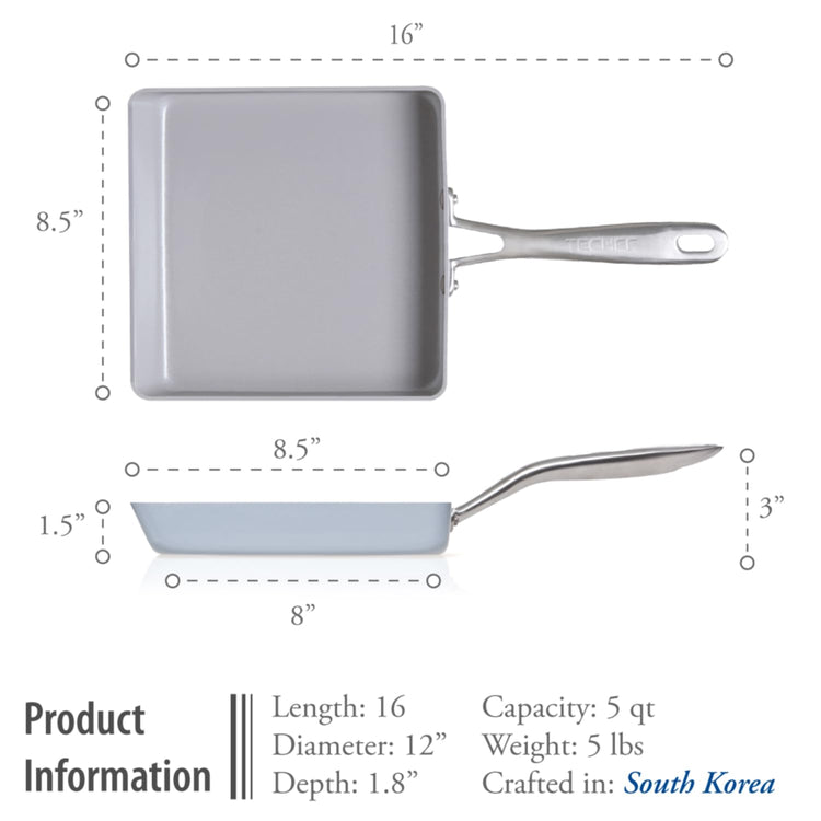CeraTerra Ceramic Nonstick Tamagoyaki Japanese Omelette Pan
