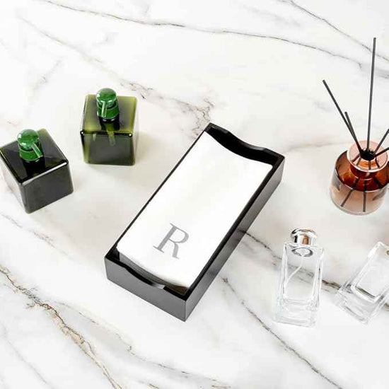 Luxenap 15.8 X 7.9 Inch Linen-Feel Guest Towels, 2000 Lettered Hand Towels - Silver Letter 'R', Sans Serif Font, White Paper Dinner Napkins, airlaid, For Restrooms And Tables - Restaurantware