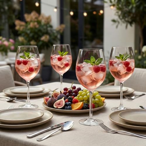 Wine Glasses 6 Count 25 Ounce Glass Bordeaux Wine Drinkware Crystal Dishwasher Safe Lead
