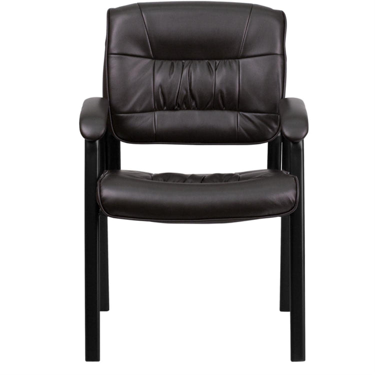 Haeger LeatherSoft Tufted Executive Reception Chair with Padded Armrests