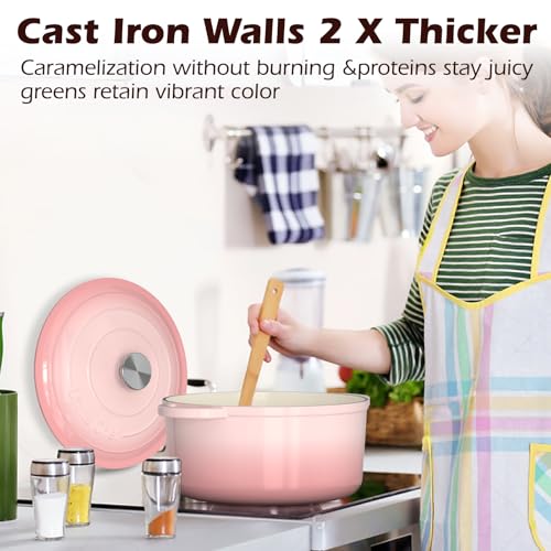 5QT Enameled Cast Iron Dutch Oven Pot with Lid