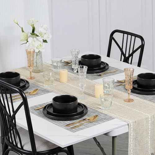 24 Piece Stoneware Dinnerware Sets