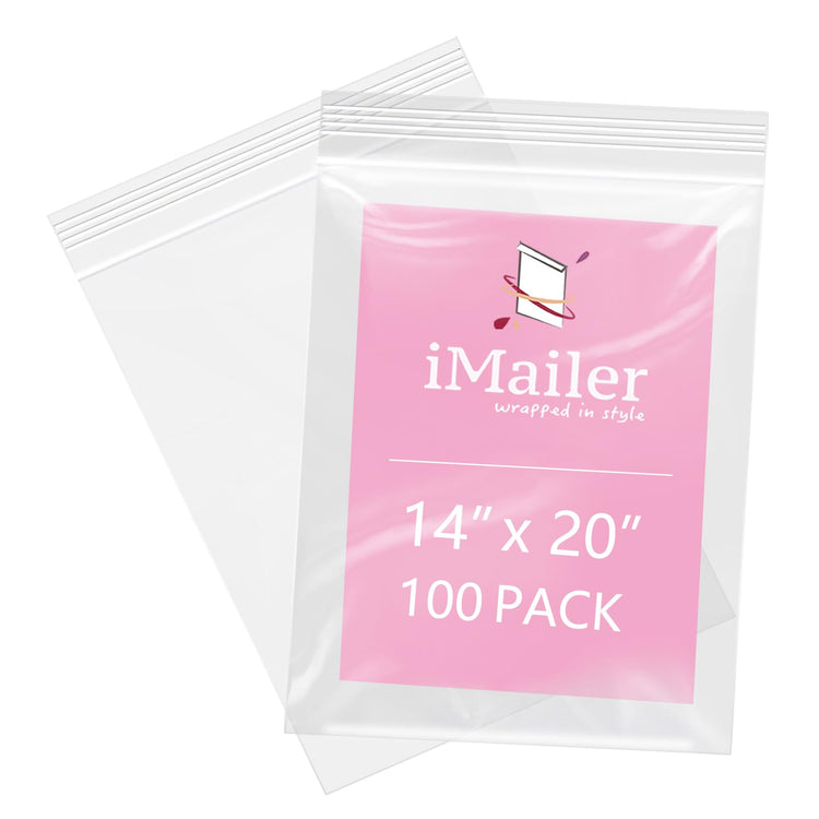 100 Pcs 14" x 20" Large Zip Bags for Storage (100 Count)