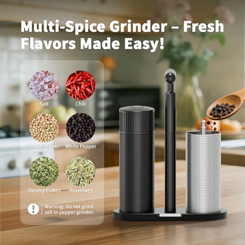 Professional Salt and Pepper Mill Set (Salt & Pepper Mill Set (Metal Stand))