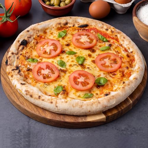 6 Pack 10" Acacia Wooden Round Cutting Boards Bulk 0.6 Inch Thick Round Charcuterie Board Smooth Surface Multipurpose Chopping Serving Tray for Pizza Fruit Vegetables Bread (6 Count)