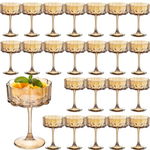Vintage Champagne Coupes Glass Cute Martini Cocktail Glasses (24 Count)