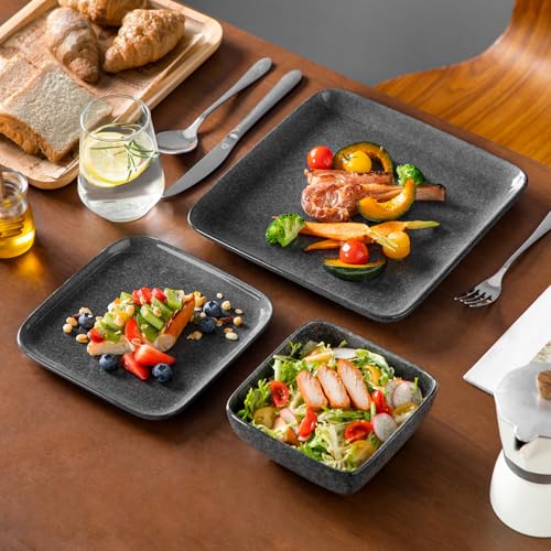 Stoneware Dinnerware Sets for 4 (Gray / Service for 4 (12 Pcs))