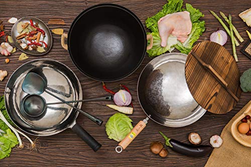 ZhenSanHuan Chinese Hand Hammered Iron Woks and Stir Fry Pans