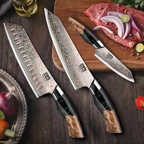 3PCS Damascus Knife Set