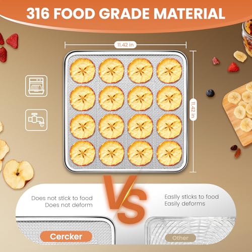 Food Dehydrator Machine Adjustable Temperature 12 Trays 800W Food Dryer (12 Count)